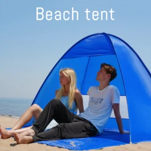 Pop-up beach tent with handbag