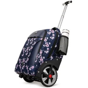 Travel Backpack With Wheels Hidden Pull Rod