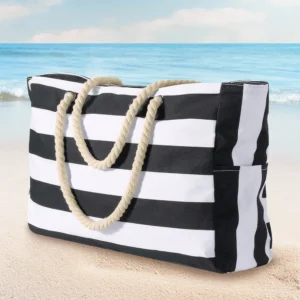 Striped Beach Tote Bag